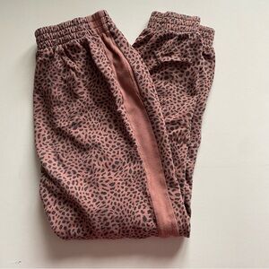 SMALL | Victoria Secret PINK | leopard print fleece jogger sweat pants